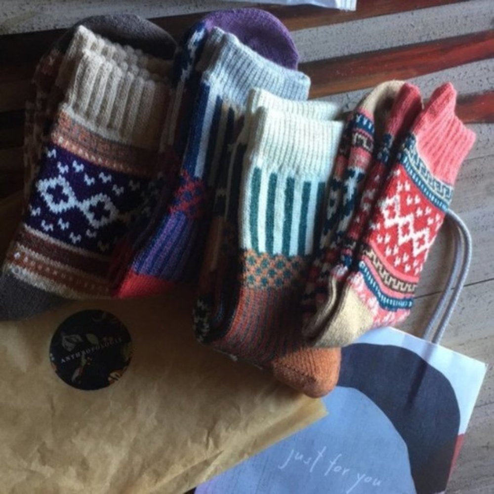 FREE with Purchase / NEW happy feet Wool Crew Socks - Picture 4 of 6